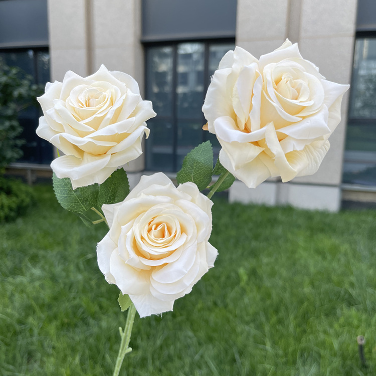 3-cabeza belleza Rosa artificial flor modelo habitación decoración suave boda decoración del hogar flor falso piso