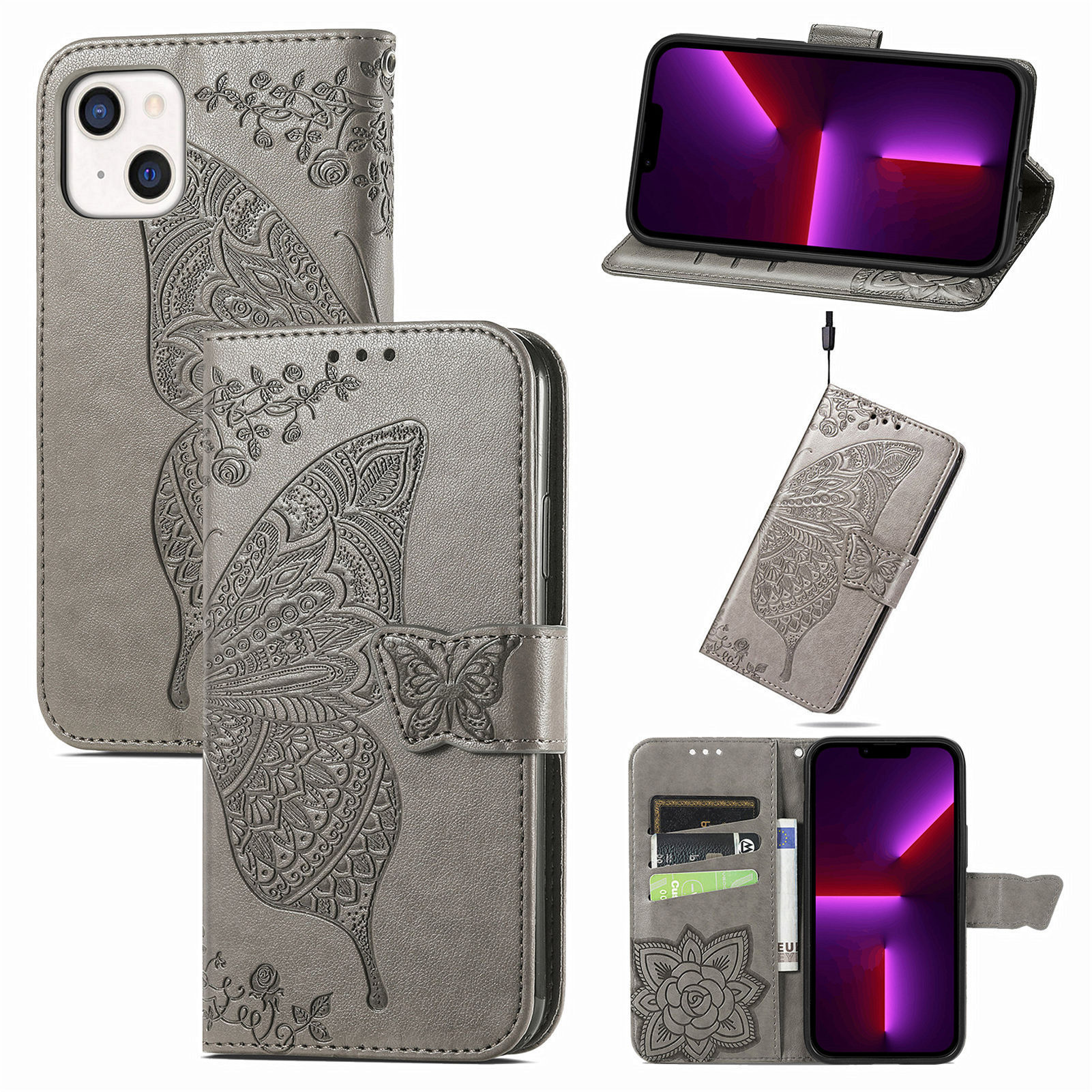 Mandala Embossed Leather Wallet Phone Case For Iphone 16_voghion.com
