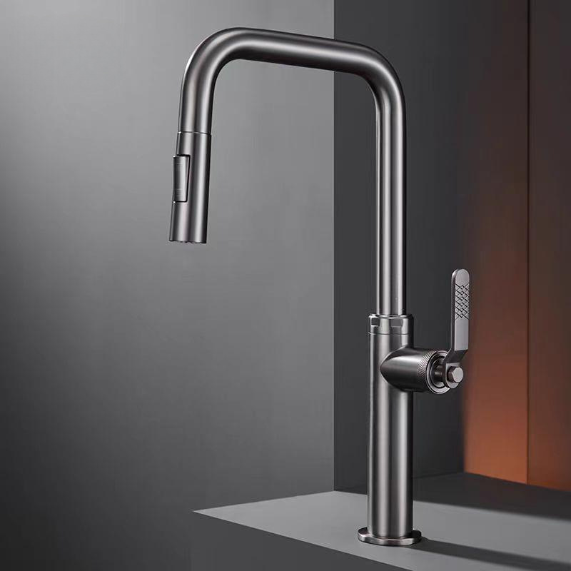 Italian Kitchen Faucet, Splash-Proof, Pull-Out, Rotatable, Hot and Cold, All-Copper Sink Faucet, Industrial Style