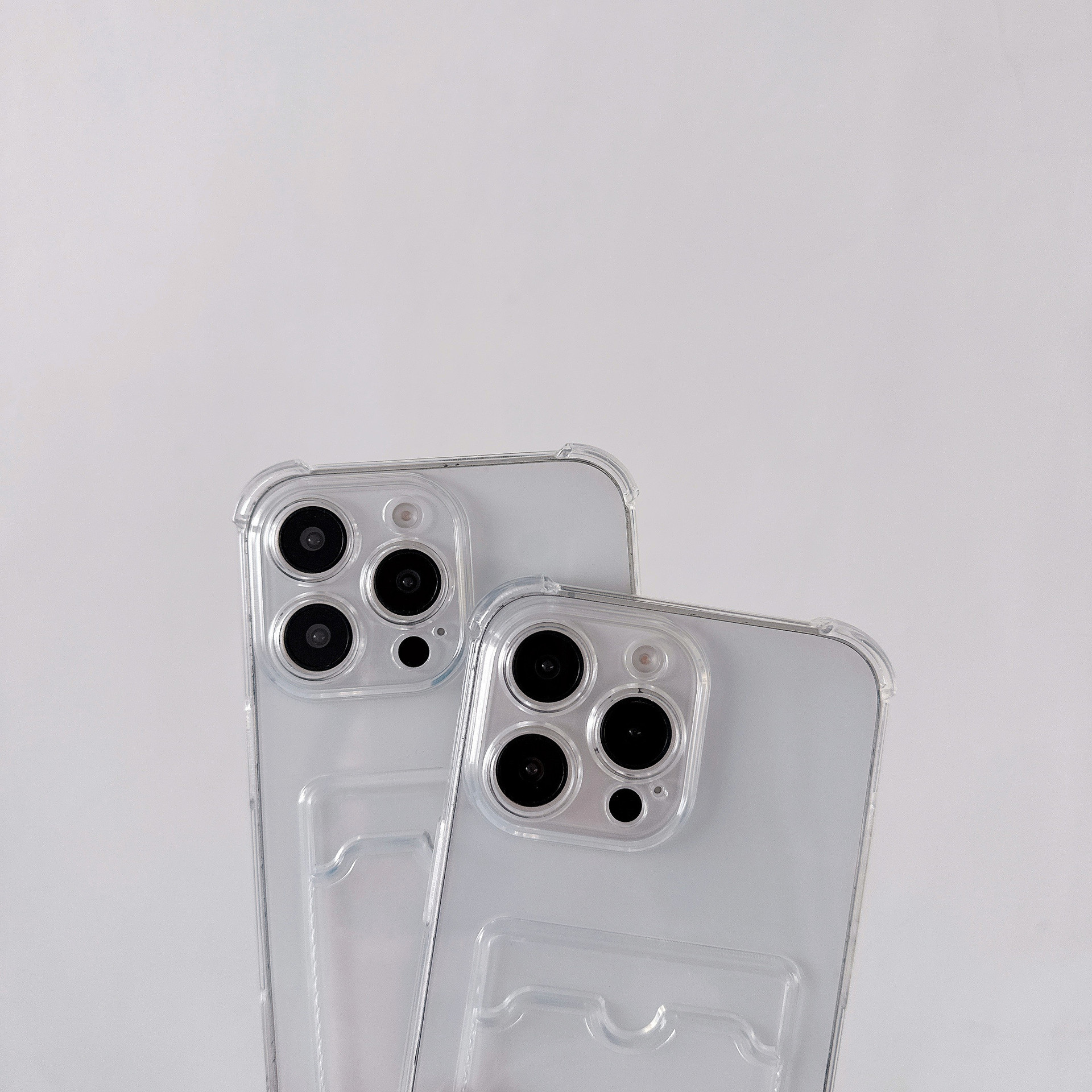 iPhone 15 için uygun, Apple iPhone 14 cep telefonu kılıfı ile uyumlu, şeffaf siyah kartlık, çapraz askılı kordon. - 5
