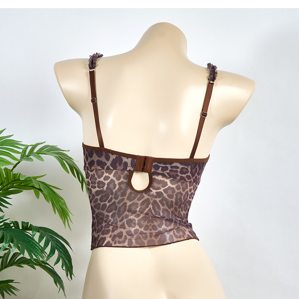 Canotta sexy in pizzo con stampa leopardata e ferretto_voghion.com