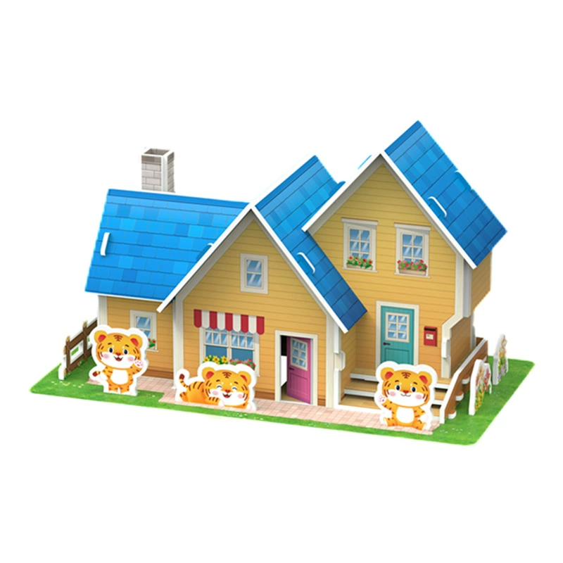Three dimensional brainteaser, toy, house, interactive constructor, DIY, in 3d format, family style, Birthday gift
