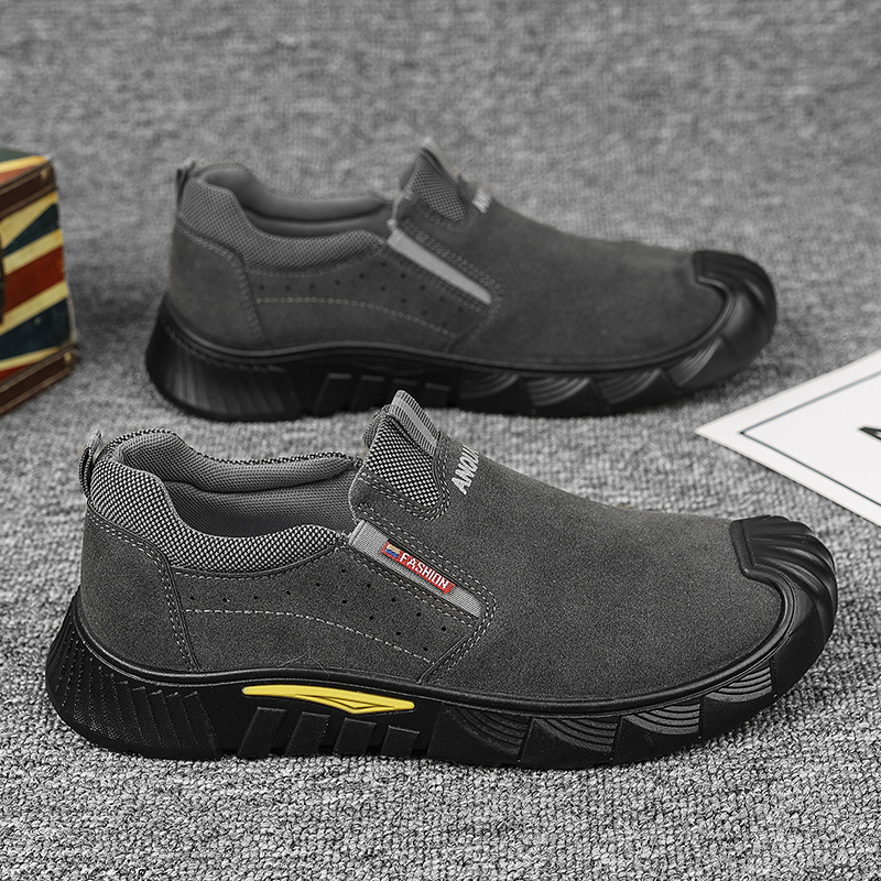 New Men's Shoes, Autumn Work Shoes, Low-Top Slip-On Thick-Soled Work Shoes, Trendy Workwear Shoes, Fashionable Casual Shoes