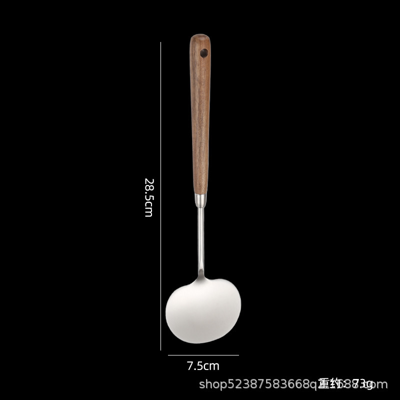 热销家用蘑菇铲 304不锈钢厨房锅铲 套装胡桃木不粘锅锅铲|undefined
