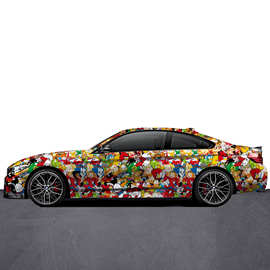 汽车全车身改色膜个性卡通涂鸦伪装膜摩托车贴纸电脑改装贴纸