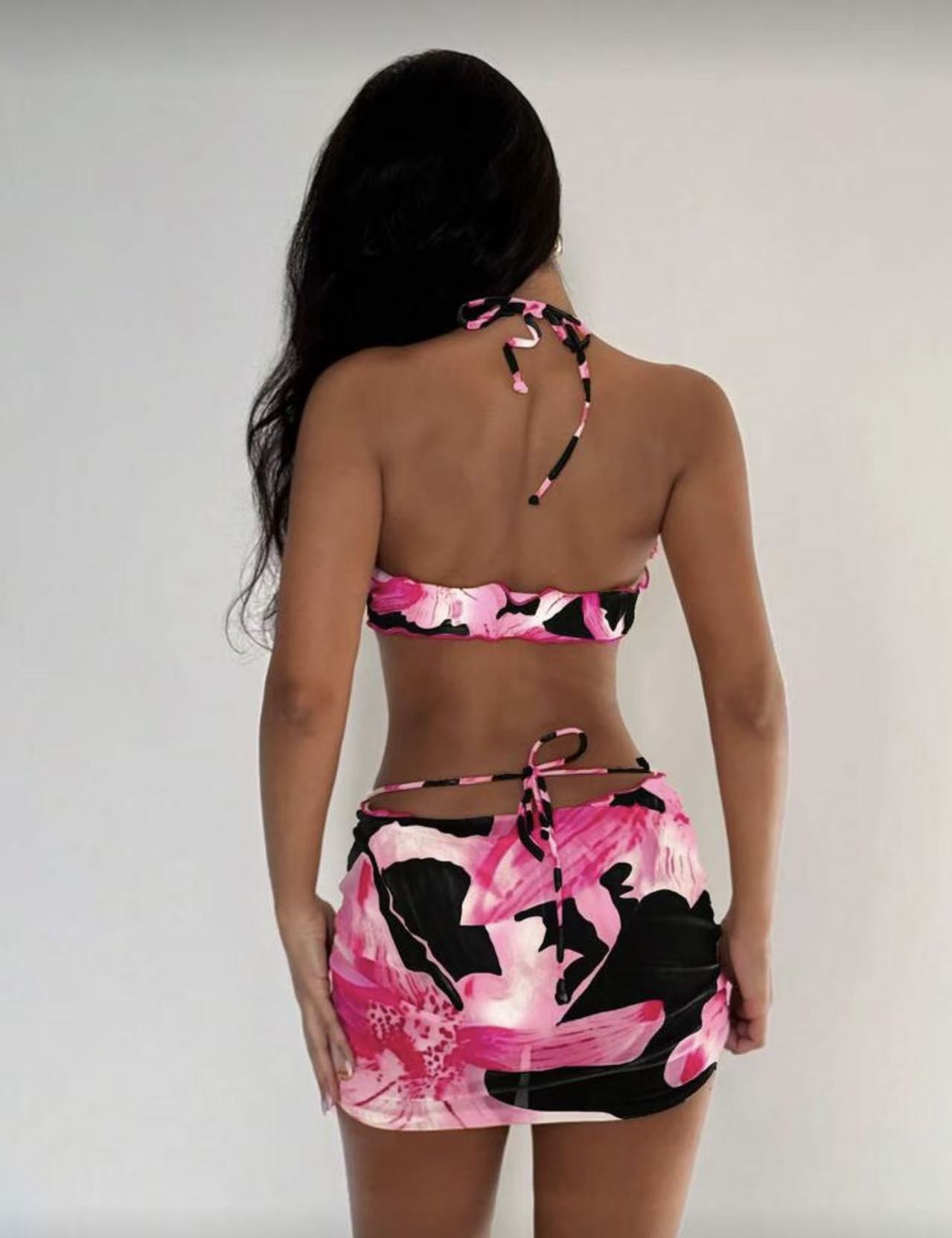 Women's Three Piece Bikini Set Triangle Style Sexy Swimwear_voghion.com