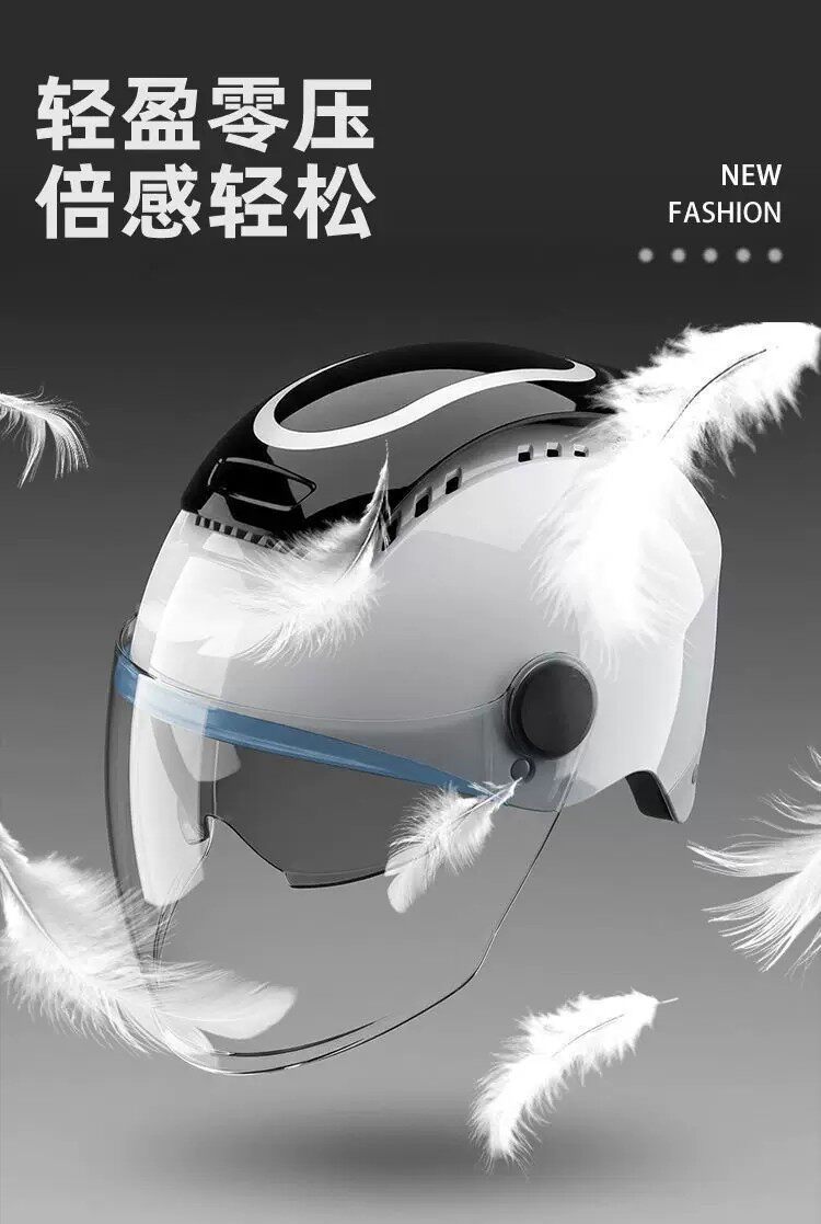 3C Certified Sunroof Style Safety Helmet, Sun Protection, All-Season Use, Full Helmet, Half Helmet, Lightweight Electric Vehicle Motorcycle Helmet