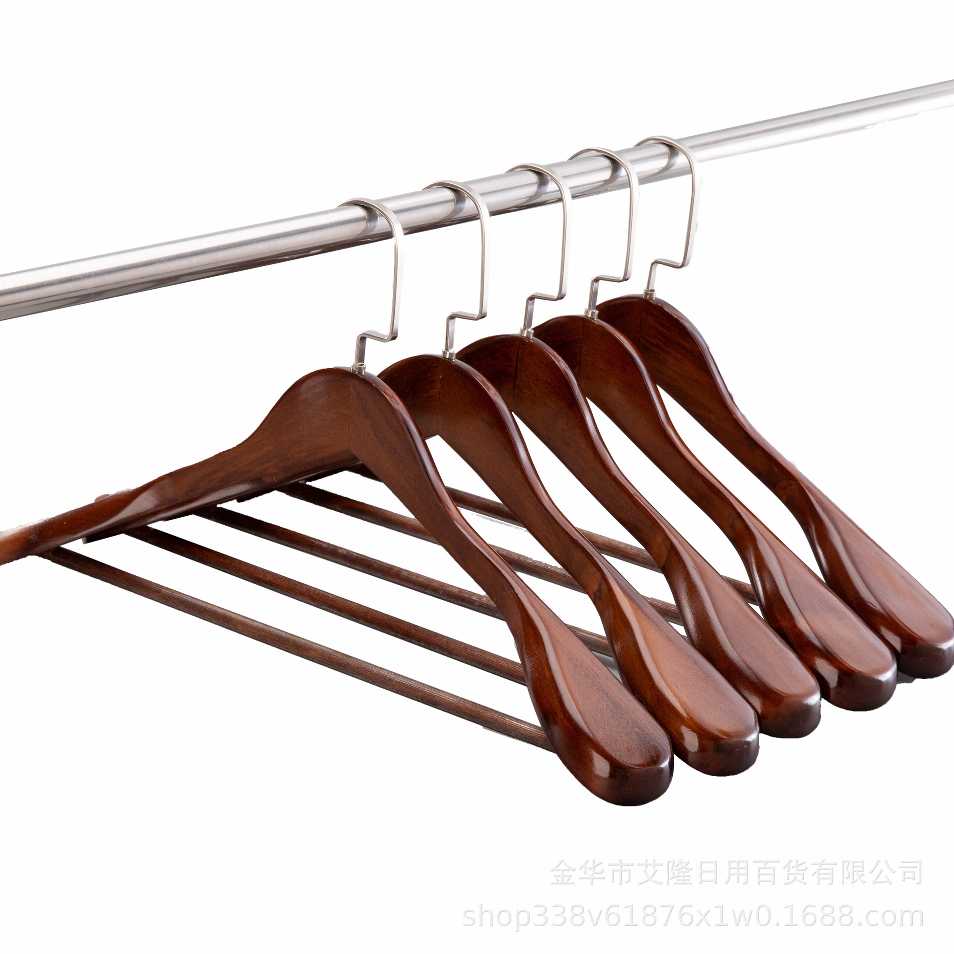 Percha de ropa de madera maciza sin costura de hombro ancho percha de ropa de madera tienda de ropa percha de ropa para adultos percha de ropa