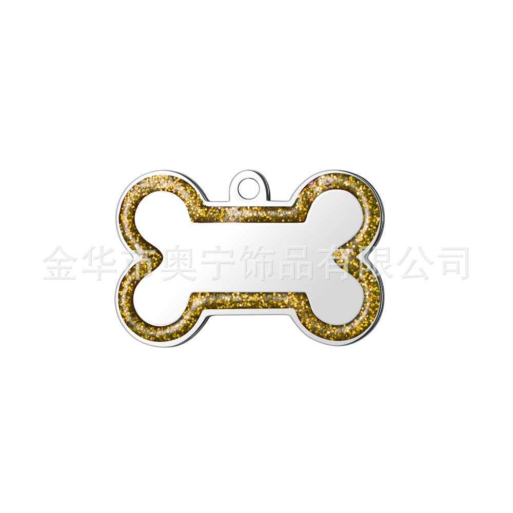 Fuente transfronteriza perro anti-perdida tarjeta de perro hueso de acero inoxidable borde de polvo flash tarjeta de mascota tarjeta de metal tarjeta láser