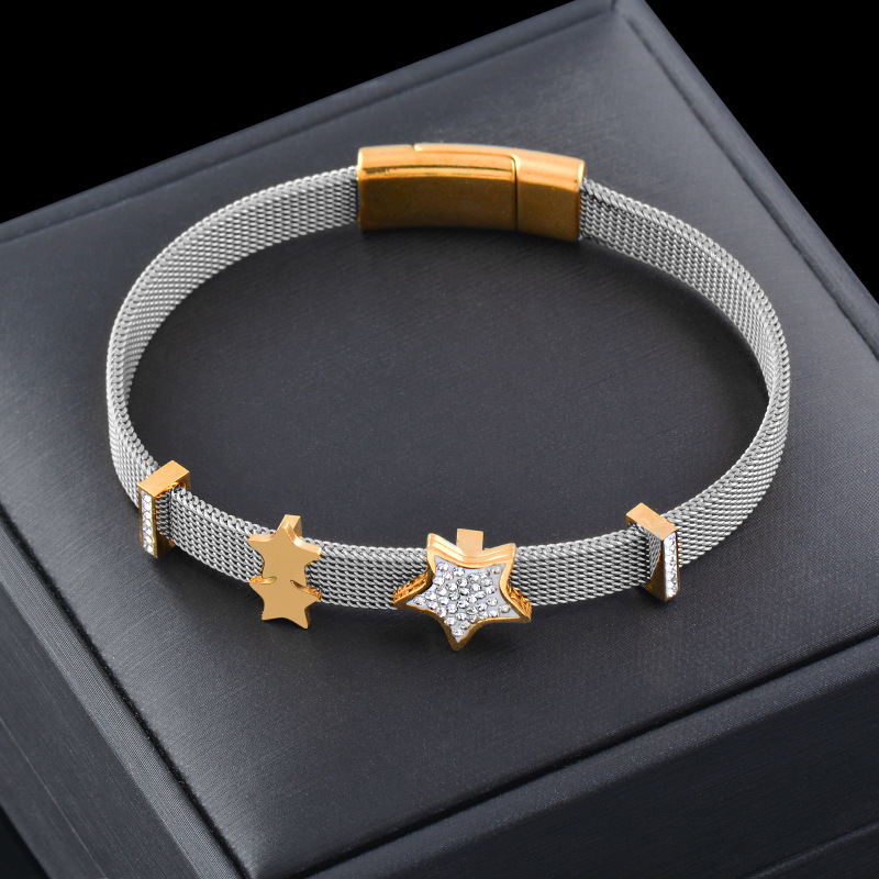 Fashion Star Titanium Steel Plating Zircon Bangle 1 Piece display picture 3