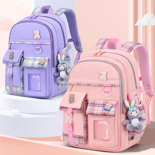 New Primary School schoolbag girl 1-3-6 grade large capacity burden reduction lightweight children's shoulder bag a generation of hair