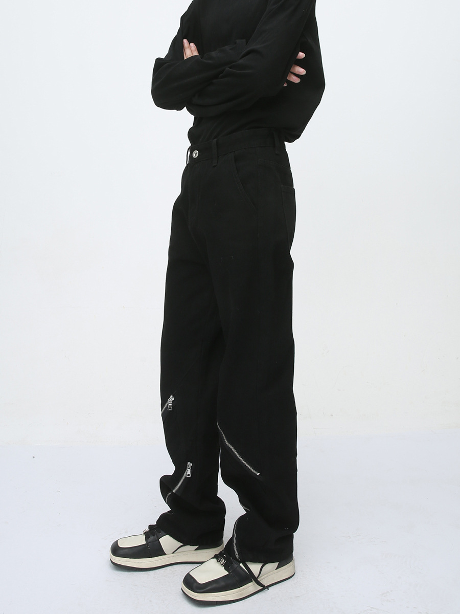 Mtlclothes ropa de hombre | 2024 cuatro estaciones nueva cremallera decoración ins moda marca diseño jeans hombres