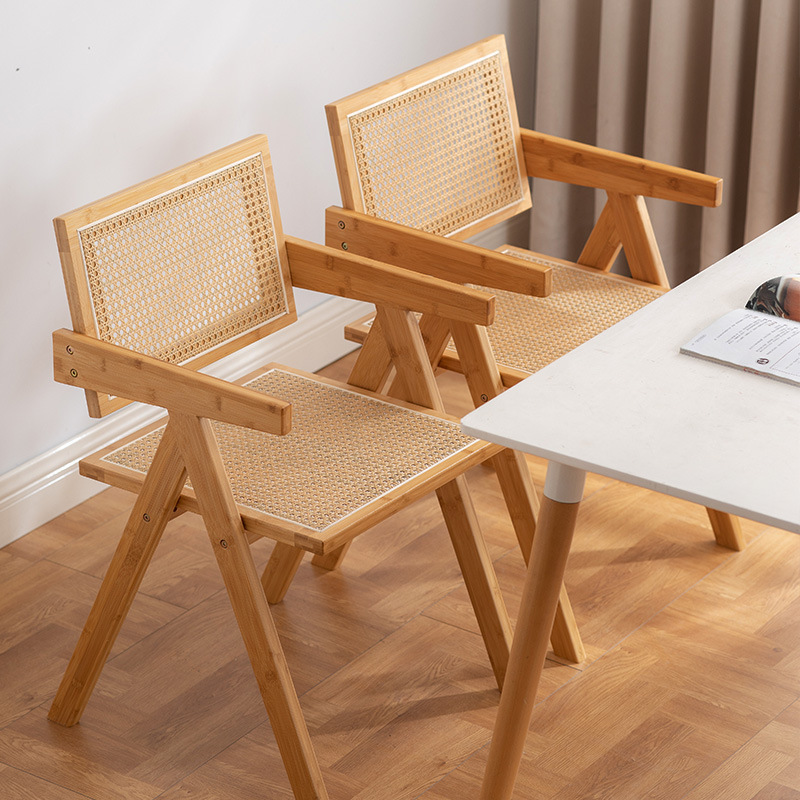 Silla de ratán nórdica, balcón para el hogar, silla de ratán, diseñador, silla de comedor de casa de familia de viento de troncos, silla Chandigarh de celebridades de Internet