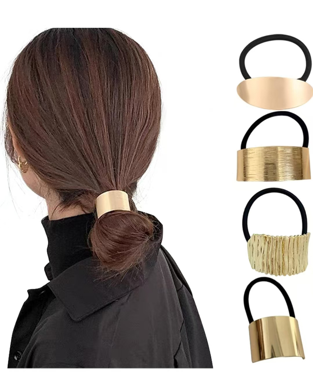 Europa y los Estados Unidos hebilla para el cabello punk personalidad transfronteriza broca de cabello trenzada gótica geometría redonda conjunto anillo de cabello cuerda para el cabello
