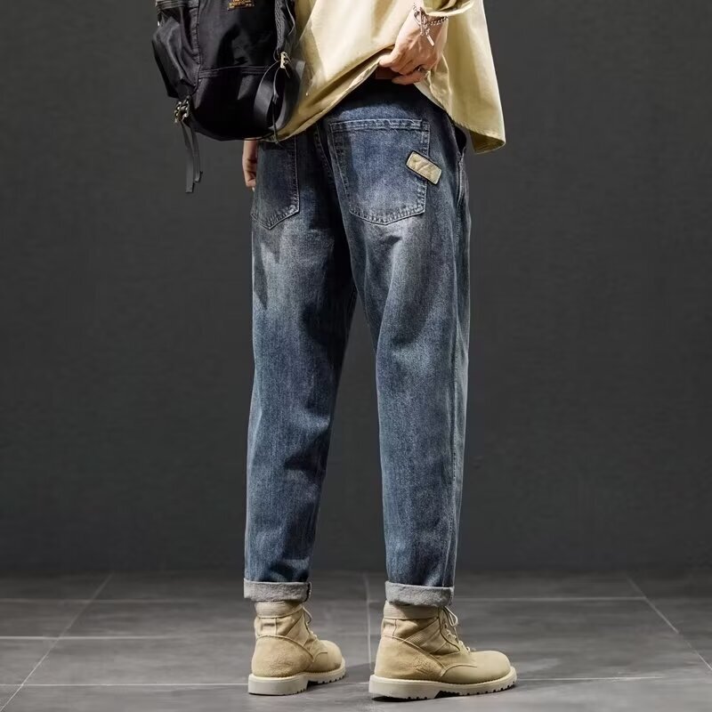 Autumn Japanese Style Jeans Men's Straight-leg Loose Handsome American Retro Trendyy Matchinginging Boots Long Pants