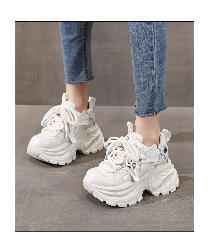 Giày sneaker nữ đế dày chunky lưới thoáng khí tăng chiều cao — màu sắc chi tiết 13