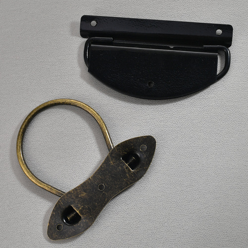 Jingmao Hardware New Chinese Style Large Ring Drawer Handle Furniture Ming and Qing Dynasty Copper Parts Iron Material Strip Handle
