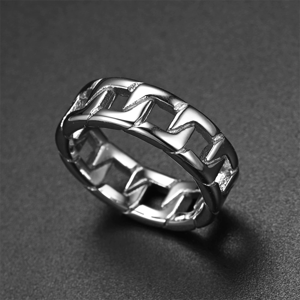 Fashionable ring stainless steel for men and women, chain, for import, wholesale