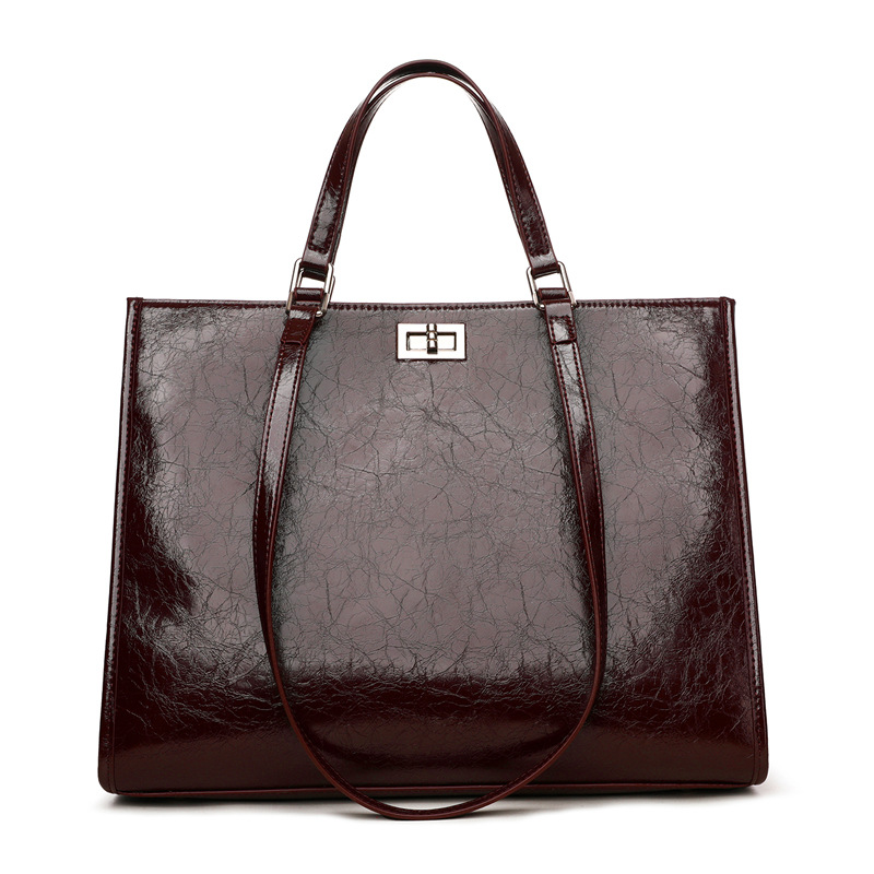Women's Genuine Leather Handbag 2026 New Large Capacity Tote Bag Versatile Black Handbag Shoulder Bag For Commuting - Thumbnail 8