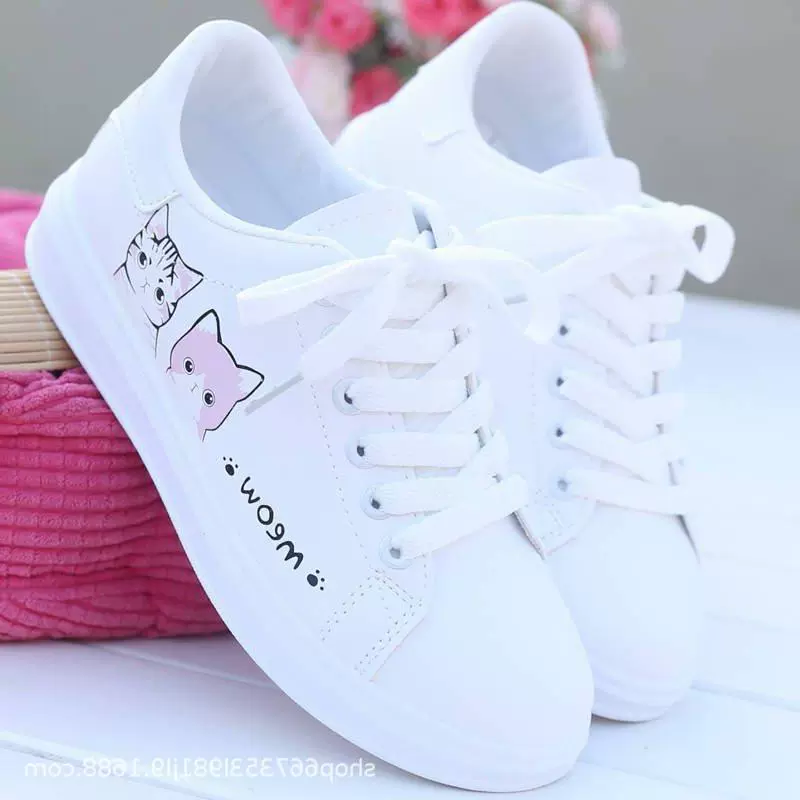 2023 новые шнуровки маленькие белые туфли для учениц плоского дна