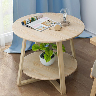 Sofa Side Table, Living Room Small Round Table, Solid Wood Bedroom Minnie Small Table, Storage Rack, Balcony Small Tea Table, Nordic Style