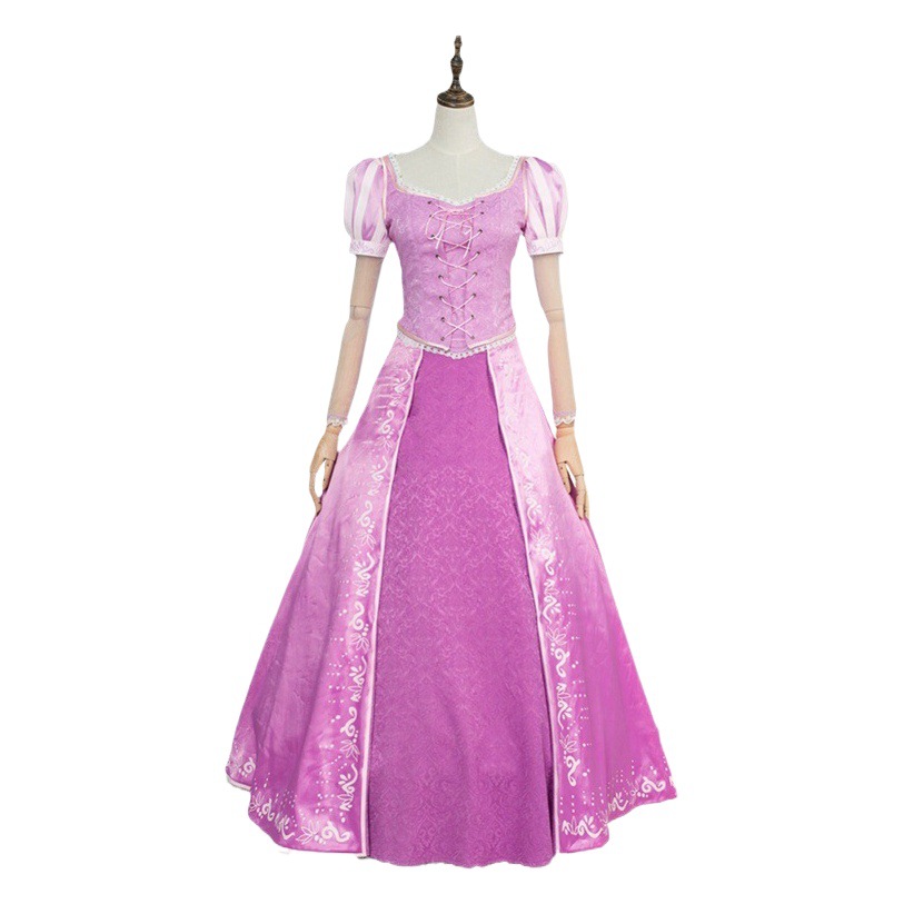 Encantador traje cos traje de cosplay de Rapunzel disfraz de anime bidimensional de la princesa Le Pei de Halloween