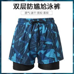 Swimming Trunks Men's 2023 New Arrival Anti-embarrassment Boys Large Size Loose Swimming Equipment Quick-drying Hot Spring Beach Swimming Trunks