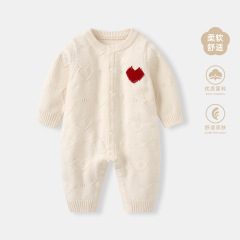 婴儿连体衣2025秋装女宝宝毛衣针织哈衣婴幼儿衣服春秋款外出爬服