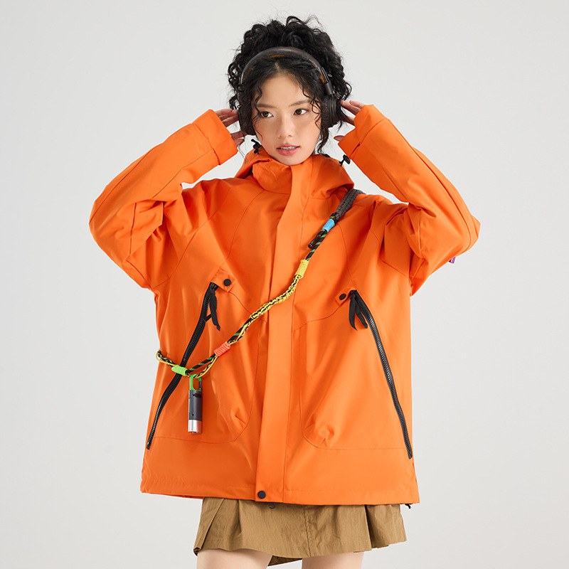 冲锋衣男三合一冲锋衣女两件套防风防水保暖外套宽松版大码登山服|undefined
