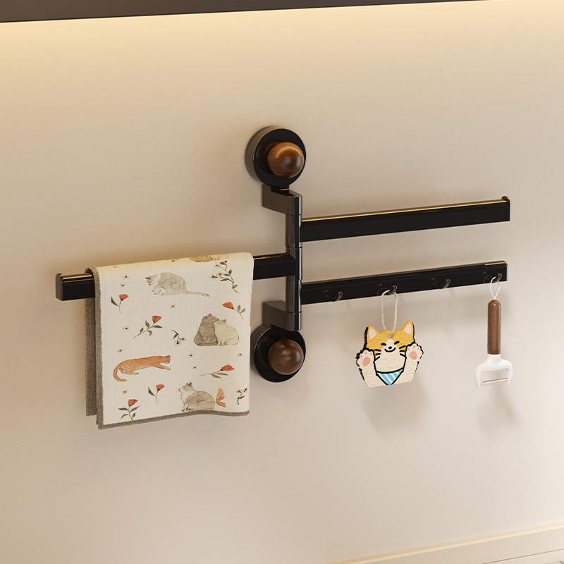 Towel Rack with Suction Cup, Multifunctional Kitchen Wall-Mounted, No-Drill Rotating Water-Draining Hanging Rod, Dishwashing Cloth Holder, Storage Rack Towel Rack with Suction Cup, Multifunctional Kitchen Wall-Mounted, No-Drill Rotating Water-Draining Hanging Rod, Dishwashing Cloth Holder, Storage Rack