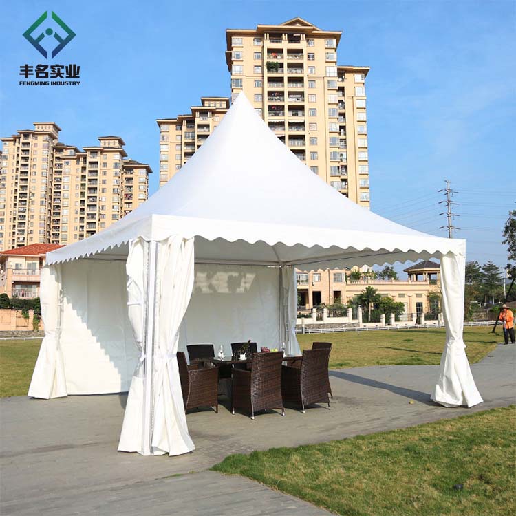 4x4m铝合金尖顶帐篷 PVC白色锥顶帐篷 pagoda tent