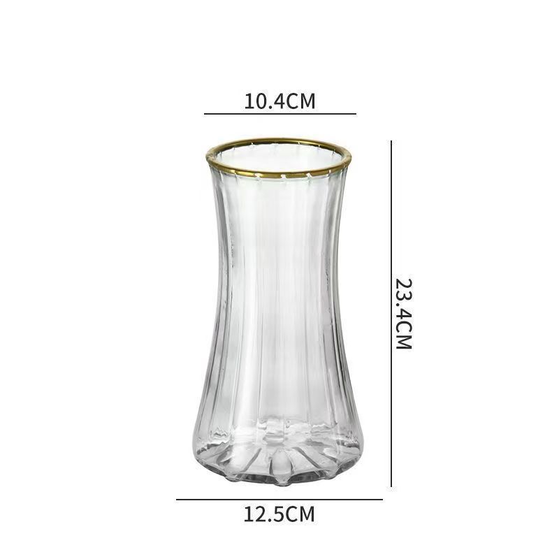 Vaso de vidrio transparente creativo simple europeo de alto nivel de flores hidropónicas decorativas de escritorio de la sala de estar