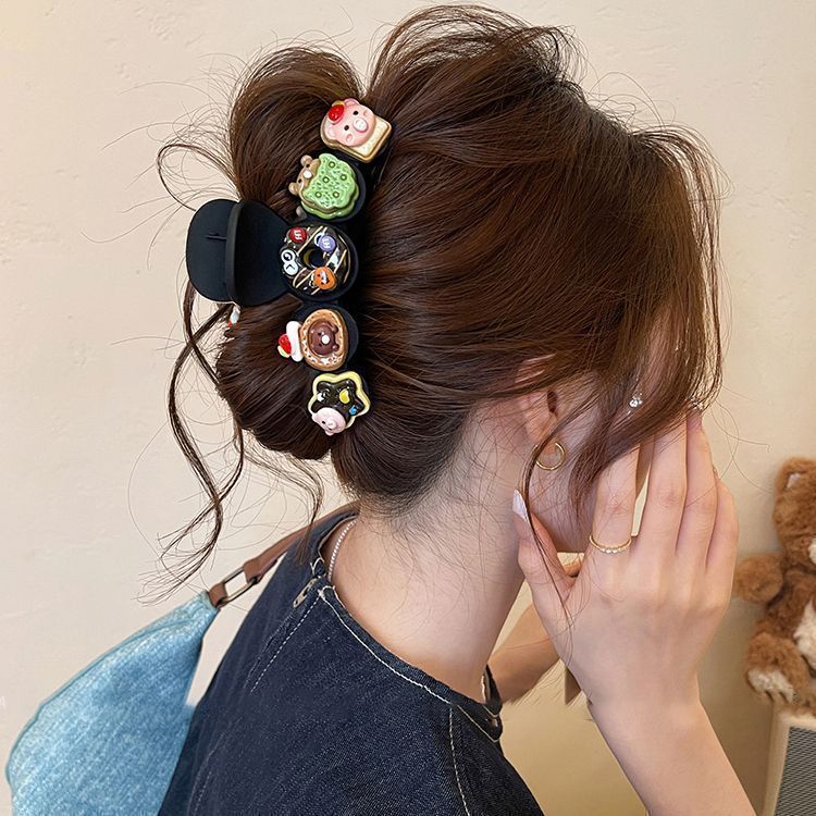 Clip de agarre de botón rojo de Encora para mujer nuevo clip de tiburón de pelo de disco de estilo de alta calidad en la parte posterior de la cabeza horquilla de temperamento