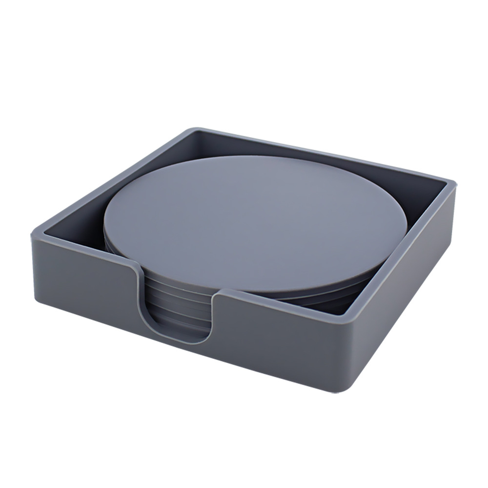 Amazon puede imprimir logo almohadilla de aislamiento térmico juego de silicona posavasos 10cm posavasos de té anti-escaldado alfombra redonda antideslizante para el hogar