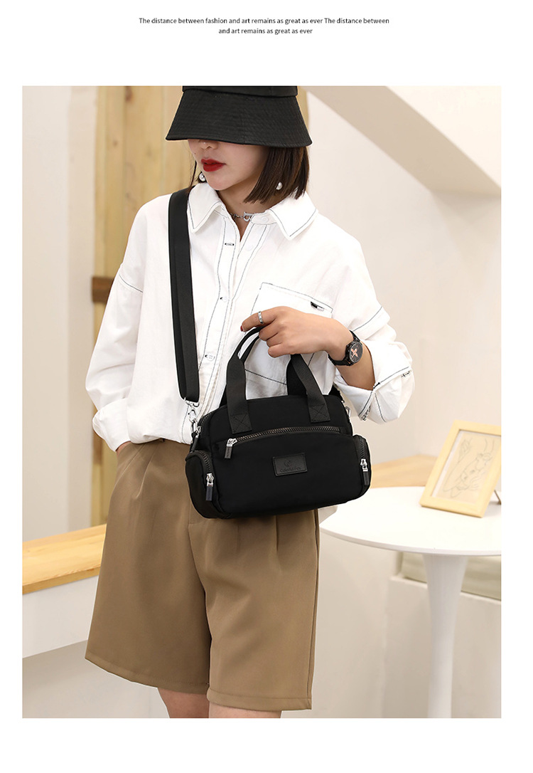 New cross-border women's bag, large-capacity waterproof crossbody bag, simple and fashionable handbag, nylon women's bag, mom bag Specification drawing
