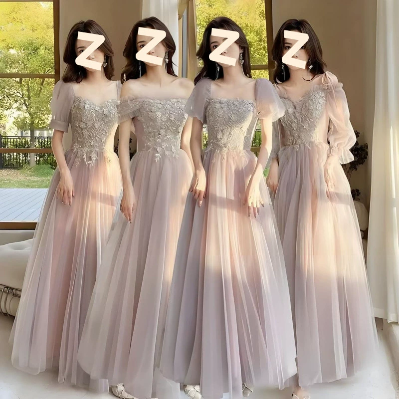 Розовое платье подружки невесты, утягивающее элитное длинное платье для выступления хора, вечернее платье сестры в сказочном стиле