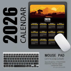 跨境热采2026日历鼠标垫年历鼠标垫办公亚马逊桌垫滑鼠垫mousepad
