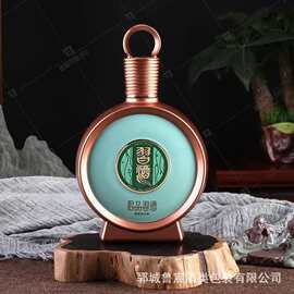 新款酒瓶喷涂烤花白酒瓶喜酒瓶宴一斤装500毫升酒瓶全套礼盒套装