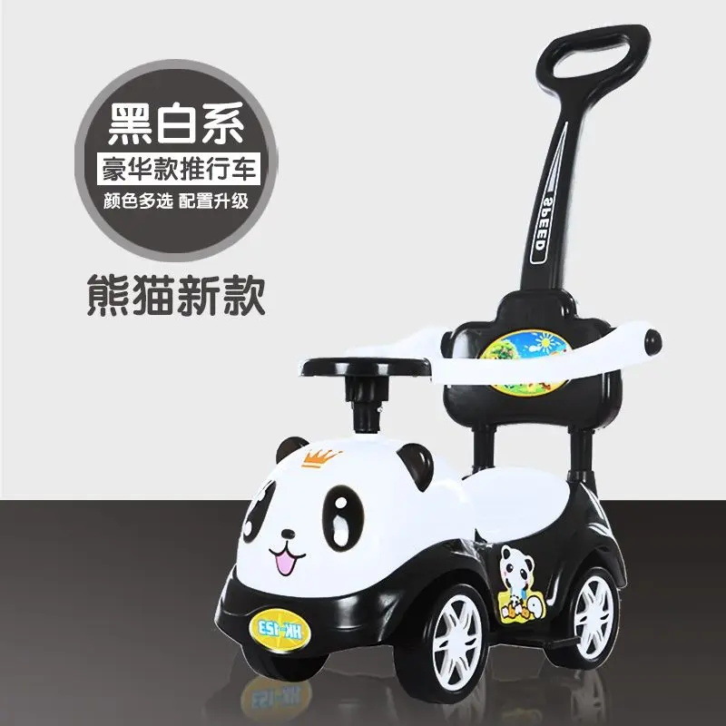 Patina panda de lujo (pedal + empuje) en blanco y negro