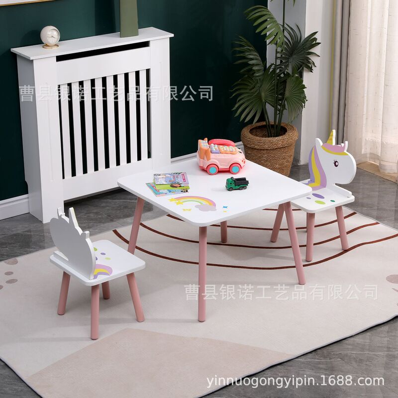 in stock New Children's Tables and Chairs suit Kindergarten Learning Writing Desk Home Children's Cartoon Building Blocks Game Table