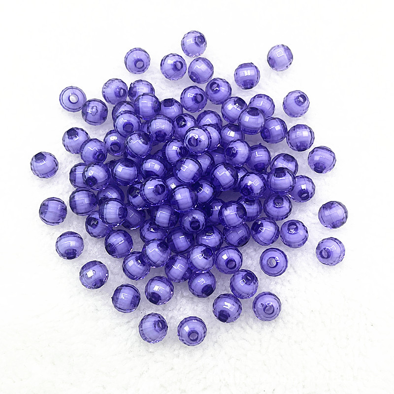 50 pcs/paquete 8mm material de cuentas de bricolaje hecho a mano para niños 96 lados superficie de corte acrílico cuentas de tierra cuentas sueltas