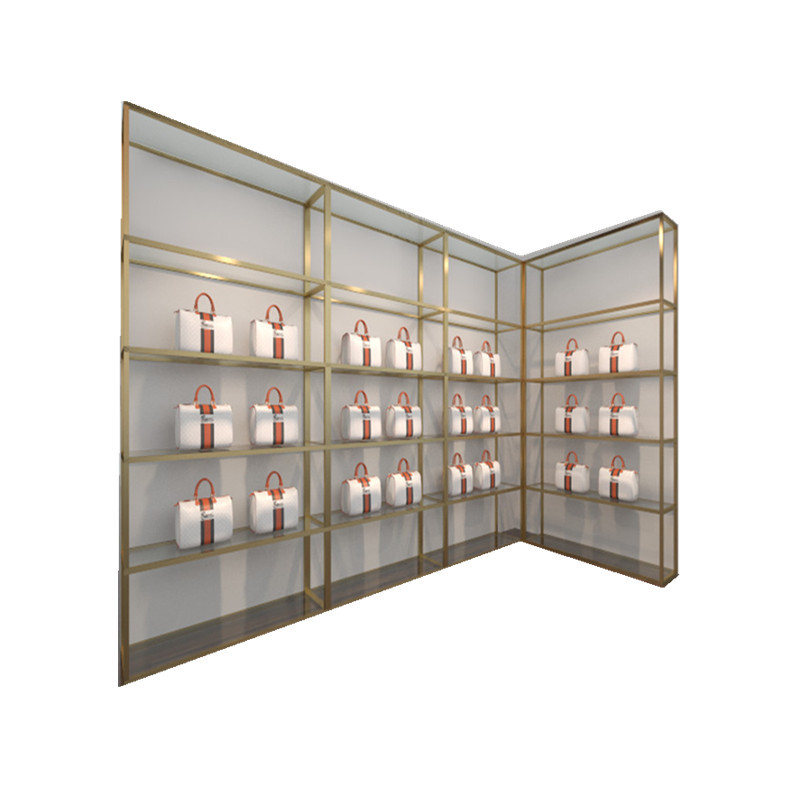 商场展示柜箱包环保原木实木货柜皮具展柜鞋店鞋子包包展示柜商用