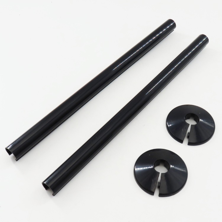 2 piezas de 15 cubiertas decorativas negras 2 piezas de 15*300 tubos negros