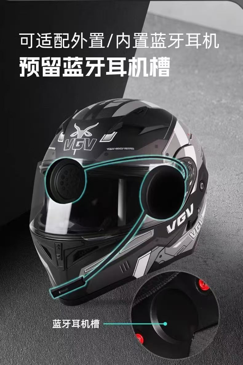 2025 New VGV Motorcycle Helmet Dual Lens Full Face 3C Certified