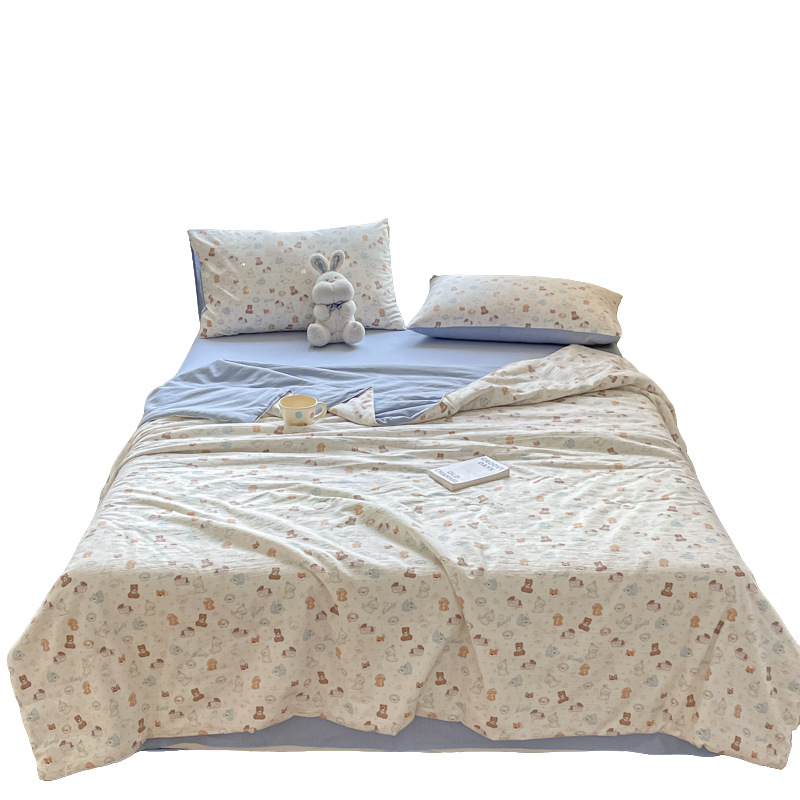 Tipo A, gasa arrugada, colcha fresca de verano, colcha de aire acondicionado, dormitorio de estudiantes, colcha fina de verano, núcleo, lavable a máquina 2025 nuevo