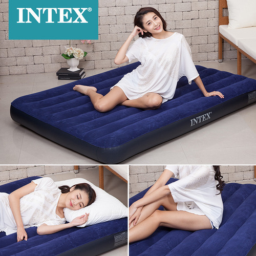 intex充气床垫户外便携折叠气垫床单双人内置电泵充气床室内空气