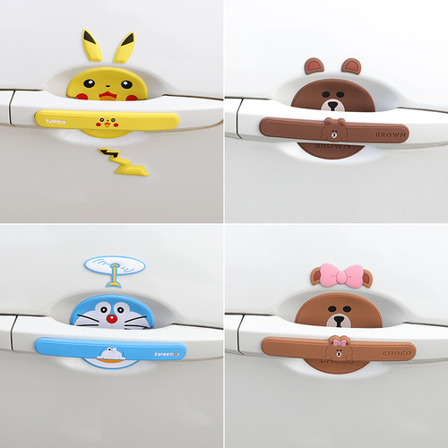 Car door handle protective film cartoon cute universal door bowl sticker car handle anti-collision strip paint scratch anti-scratch sticker