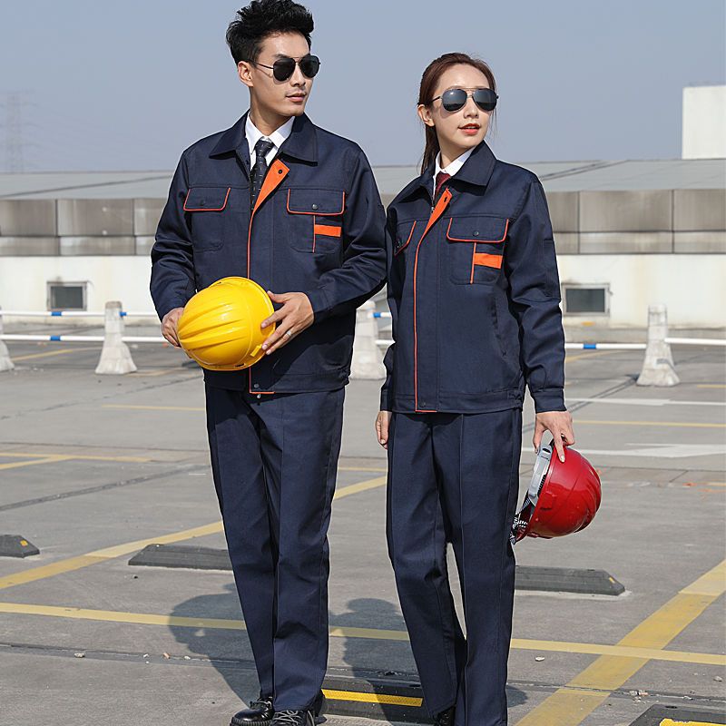 Customized Spring and Autumn Labor Protection Work Clothes Suit for Men, Auto Repair Shop Clothes, Long-Sleeved Wear-Resistant Labor Protection Welding Work Uniform
