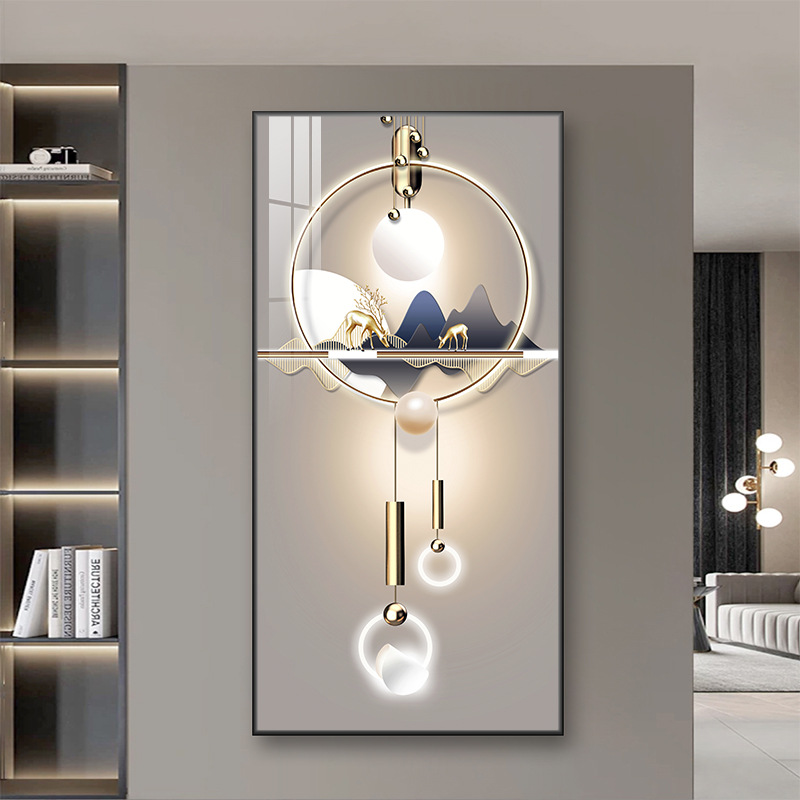 Fu Lu Gao Zhao / 30*70cm hợp kim nhôm tinh thể sơn khung vàng
