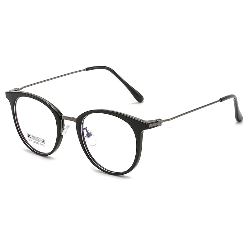 2735外贸欧美平光眼镜半金属圆框架男女学生镜框近视镜厂家批发